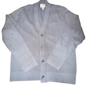 COS Relaxed Fit Ribbed Cardigan Shawl Collar Minimalist Grey Size‎ M